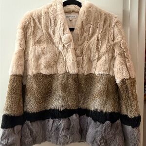 Heartloom Women's Faux Fur Teddy Jacket in Cream, Brown, and Gray